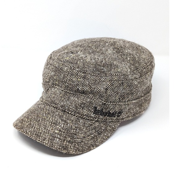 Timberland Accessories - Timberland Women's‎ Tweed Military Cadet Cap Hat Wool Blend Brown Y2K